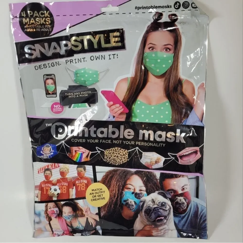 SNAPSTYLE The Printable‎ Mask 4 Pack Face Masks